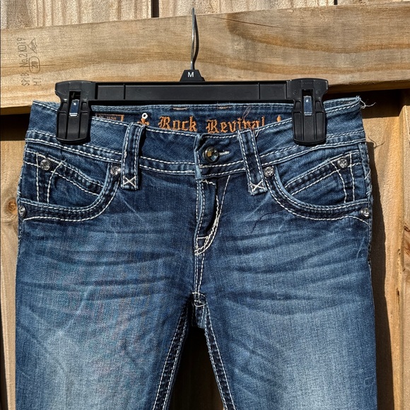 Rock Revival  Dark Blue Skinny Jeans Scarlet straight legged size 27/29 # 012 - Picture 3 of 10